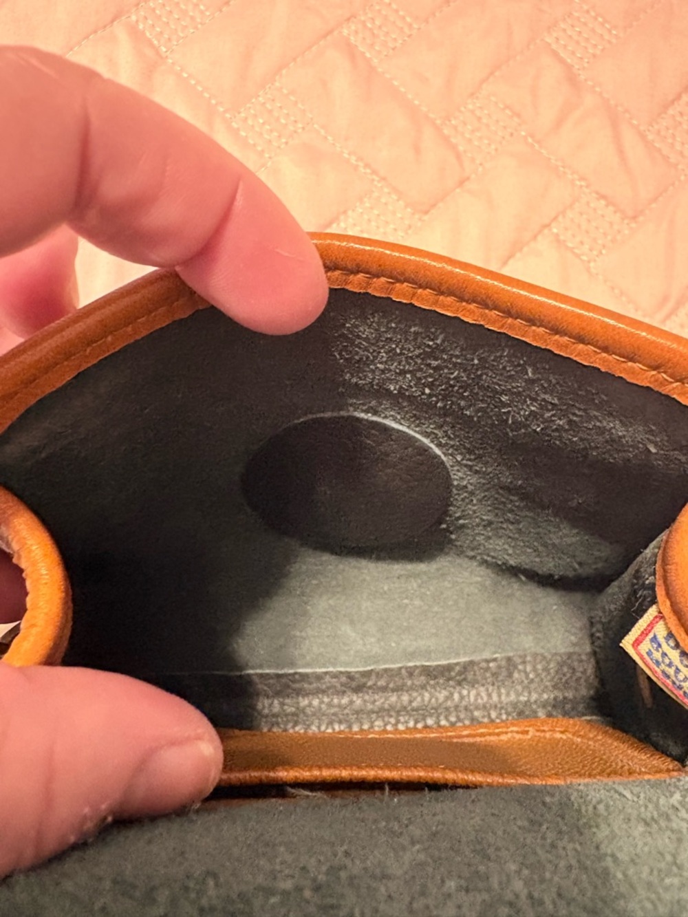 Authentic  Dooney and Bourke Crossbody Bag with Brown Trim and Adjustable Strap - Picture 11 of 12